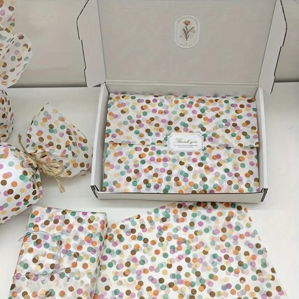 20Pcs Four-Color Christmas Wrapping Paper Polka Dot Pattern Gift Wrapping Paper Wedding