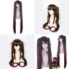 Soft And Heat-resistant Genshin Impact Hutao Cosplay Wig Ponytail For Role Playing And Parties