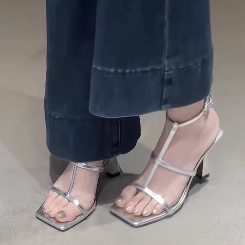 Summer High Heel Pumps Women Gladiator Sandals Narrow Band Singbacks Mules Party Dress Shoes for Ladies Sandals