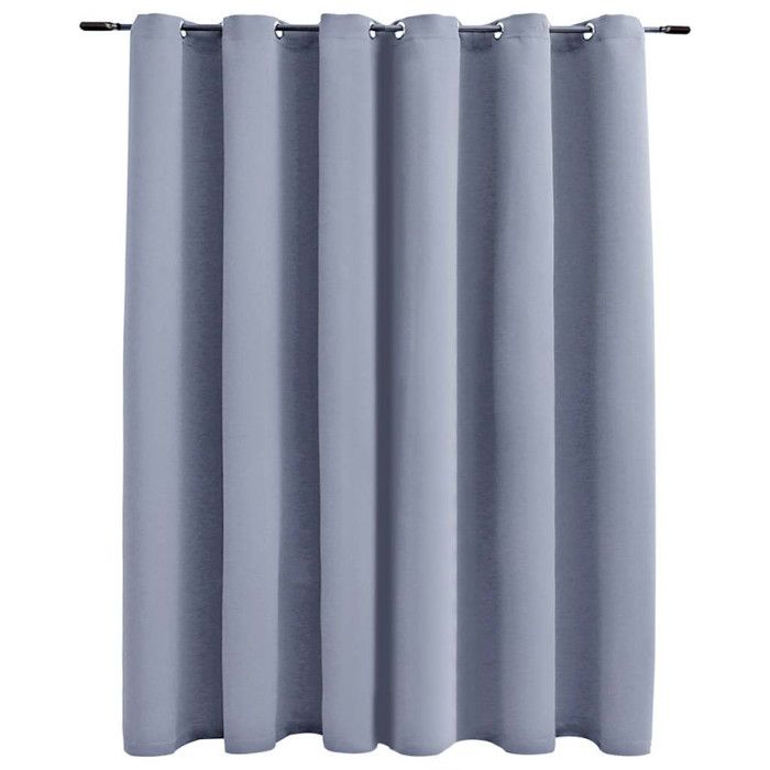 Rideau occultant - vidaXL - 290x245 cm - Gris - Polyester - Œillets en métal