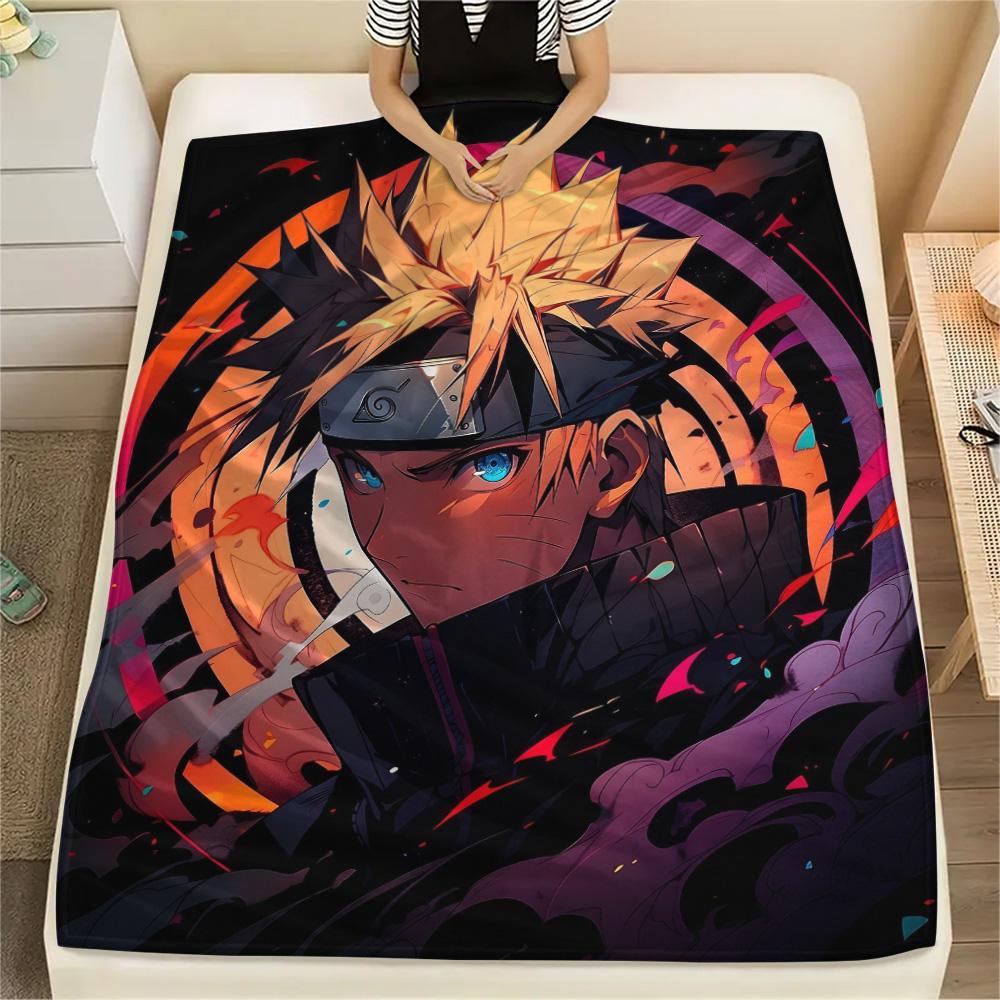 Naruto (Color Background) Print Flannel Blanket, High quality Comfortable for All Seasons, Home Decor, Warmth and Comfort