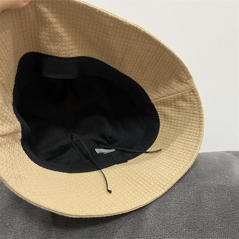 Einfacher Bubble Knautsch Eimerhut Damen Frühling und Herbst einfarbig vielseitiger Fischerhut Kinder Reise Eimerhut