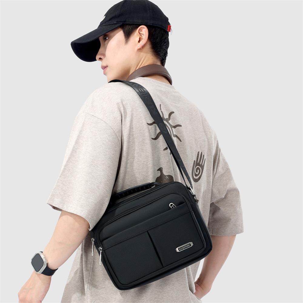 Mens Crossbody Messenger Bag Waterproof Oxford Business Shoulder Satchel Multi Pocket Purse