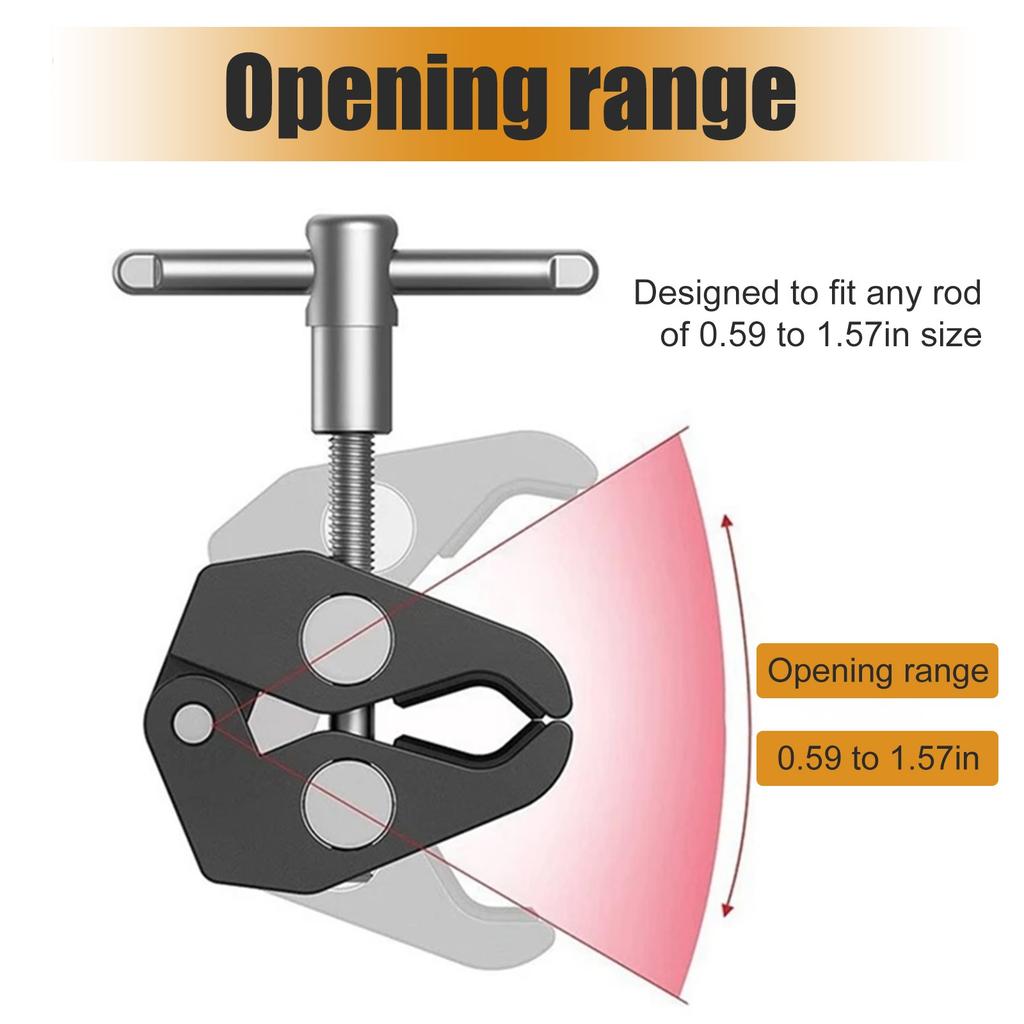 Clamp W/ 1/4in And 3/8in Thread And 9.8 Inches Adjustable Friction Power Articulating Arm With 1/4in Thread Screw For LCD Monitor/LED Lights