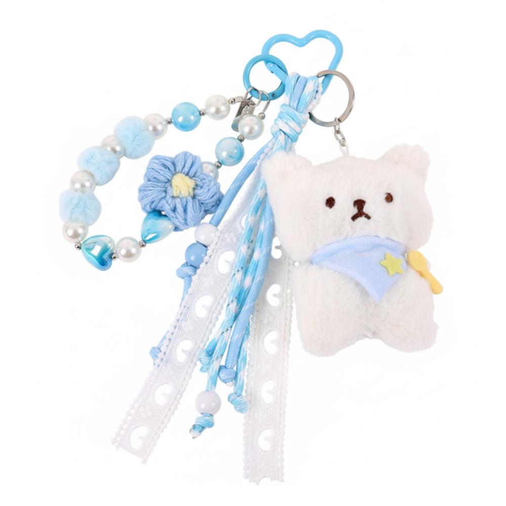 Stuffed Plush Star Keychain Kawaii Bear Plush Pendant Star Doll Pendant  Home Decor