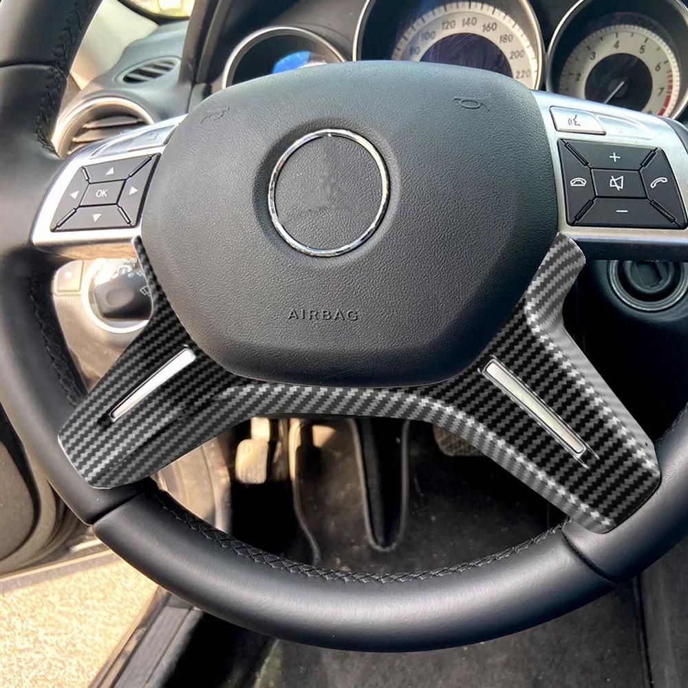 For Mercedes Benz C E M ML GL GLS G Class W204 W212 W166 W463 Steering Wheel Panel Trim Cover Sticker Interior Accessories