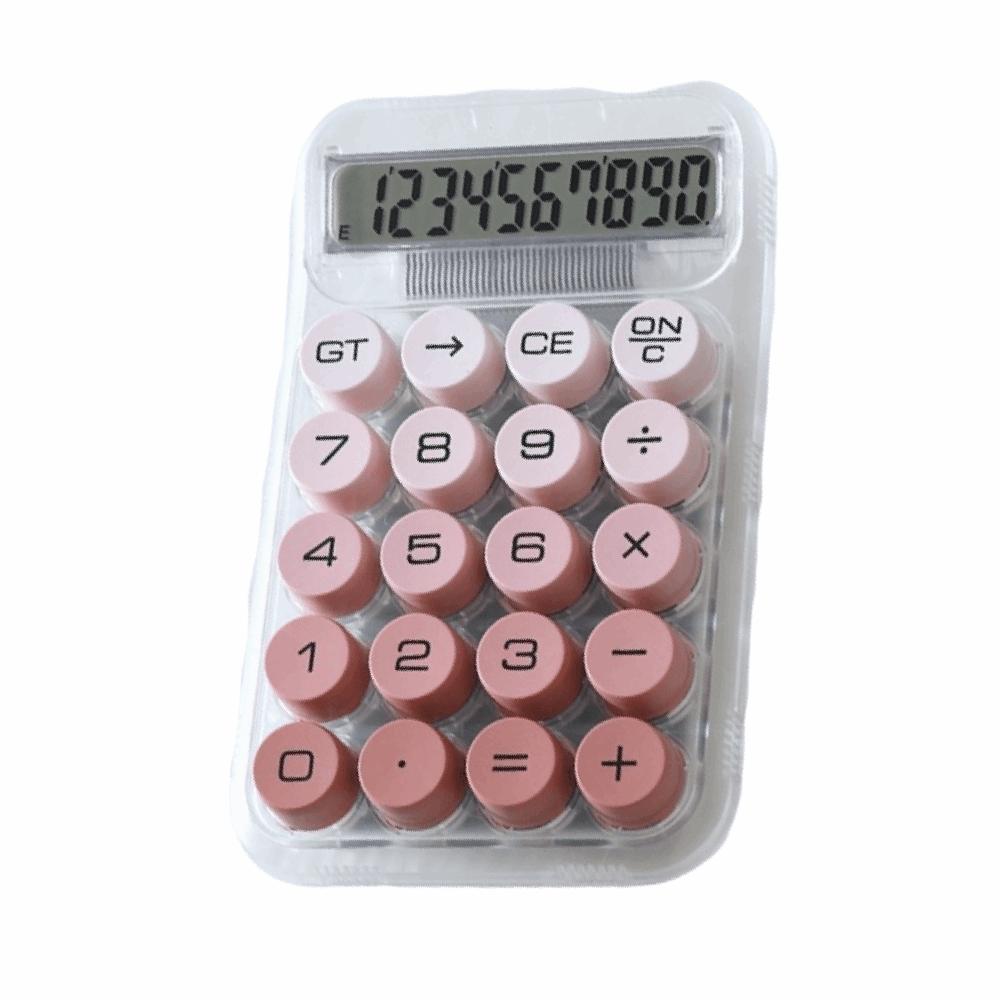 10-digit Display Electronic Calculator Transparent Design Lcd Display Desktop Calculator Anti-slip Pad Large Buttons