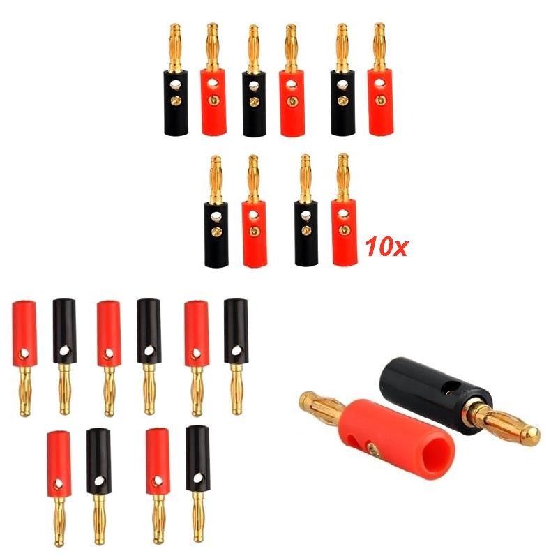 10pcs Banana Speaker Plugs Silver 4mm Banana Plug Connector For Audio Video Speaker Cable Adapter Terminal
