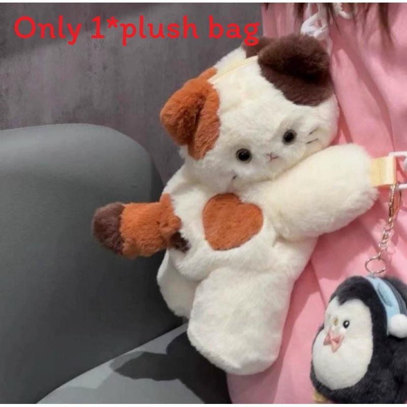 Cute Penguin Plush Bag With Double Shoulder Straps For Kids And Teens