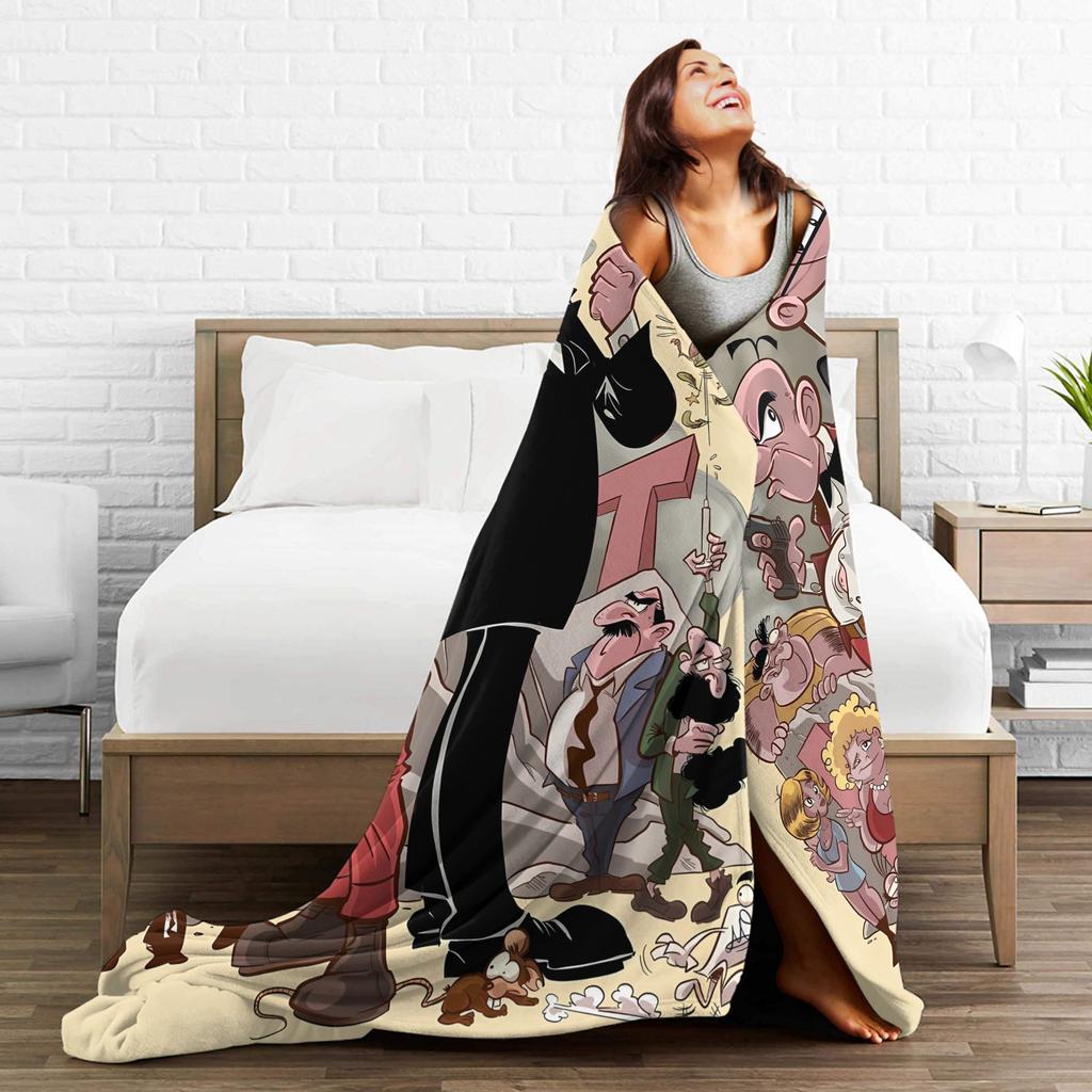 Mort & Phil Mortadelo y Filemn Blanket Warm Soft Plush Throw Blanket For Couch Bed Decorative Flannel Bedspread Bed Cover