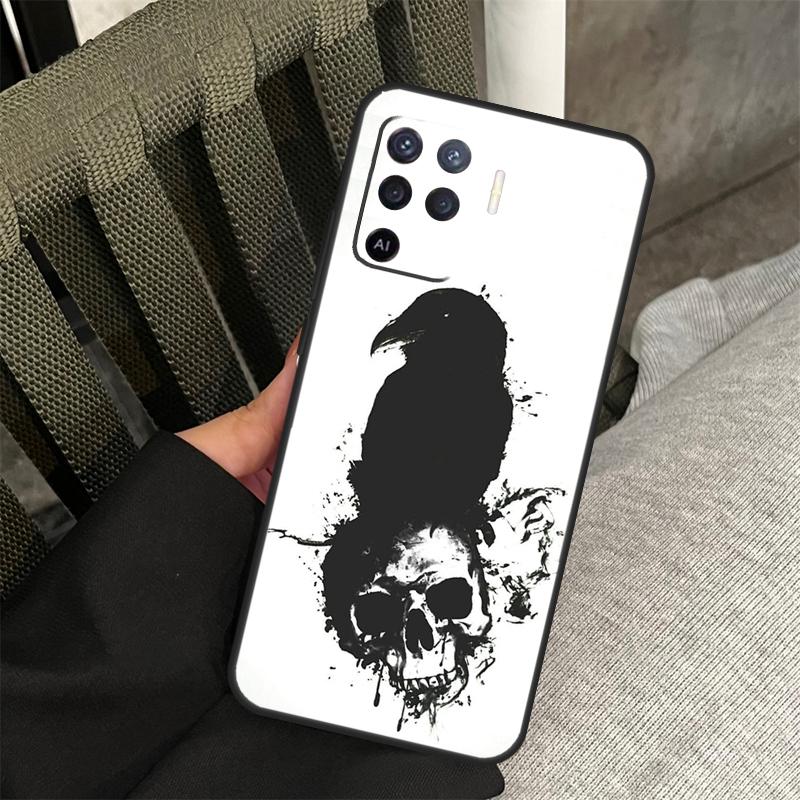 

Crow Raven Dark Skull Case For Oppo A58 A18 A38 A78 A98 A17 A77 A80 A40 A60 A16 A76 A96 A74 A94 A54 A15 A57S Cover OPPO A79 5G