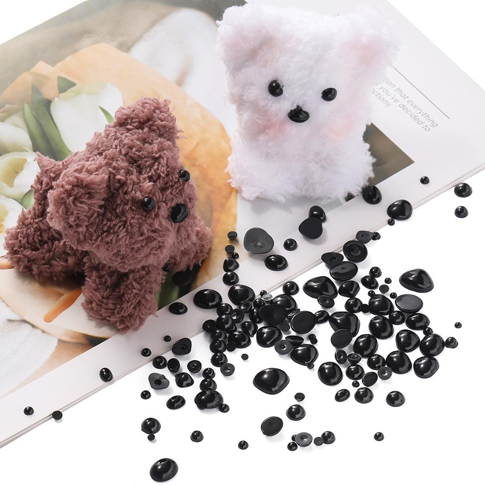 300-1000 st Akryl Konstgjord Pärla Halv pärla Utan Hål 3-8mm Svart Distans Lös pärlor för DIY Örhängen Smyckestillverkning Tillbehör