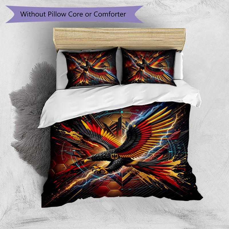 Germany Football Printed Bedding 3 Piece Set Cozy Breathable Bed Cover Set As Housewarming Holiday Gift