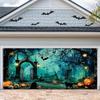 2 D door banner 1 oversized Halloween garage door banner - Ghost cemetery scene and pumpkin lanterns.PMJ