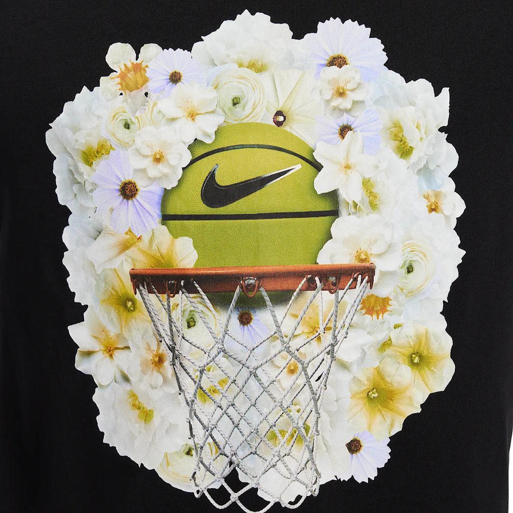 Nike Floral Print Round Neck Comfortable Breathable Long Sleeve T-Shirt Men Tops Black HJ3349-010