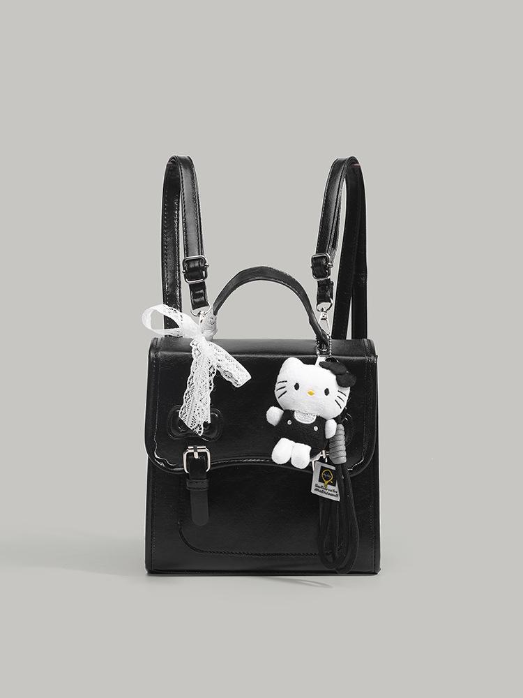 

Летняя новая универсальная сумка через плечо кроссбоди высокой ценности, корейская версия студенческого стиля, многофункциональный рюкзак-сумка, сумочка чёрный