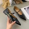 Fashion Fashion Buckle Strap Women Mary Janes Flats Shoes Pointed Toe Ladies Flats With Shoes Female Shallow Comfortable Daily Footwear