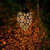 Outdoor Water Drop Shaped Solar Projection Light Waterproof Hollowed-Out For Garden Patio Stair Fence Street Landscape Balcony