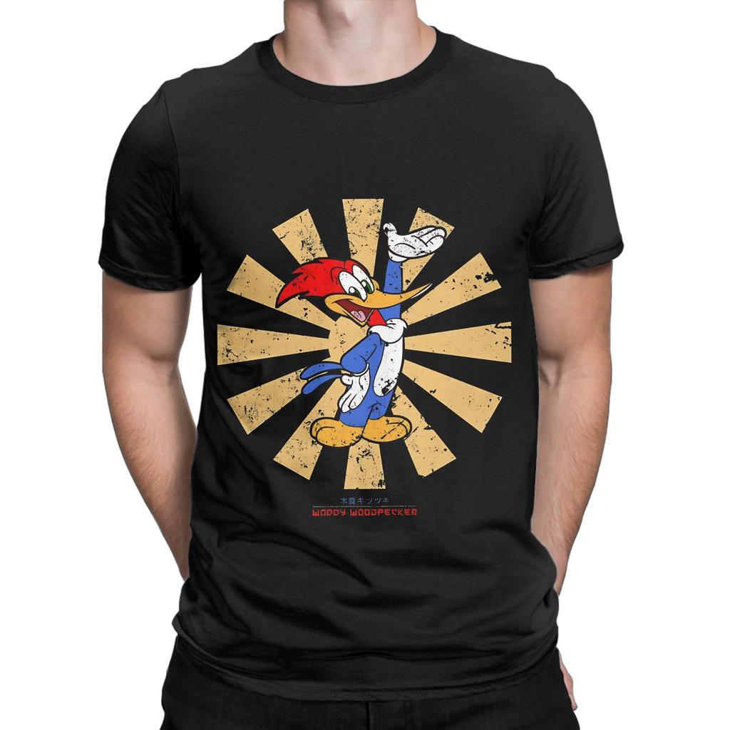 Woody Woodpecker Retro Japanisch Lustig Grafik 100% Baumwolle T-Shirt Woody Woodpecker T-Shirts Oberteile Für Unisex