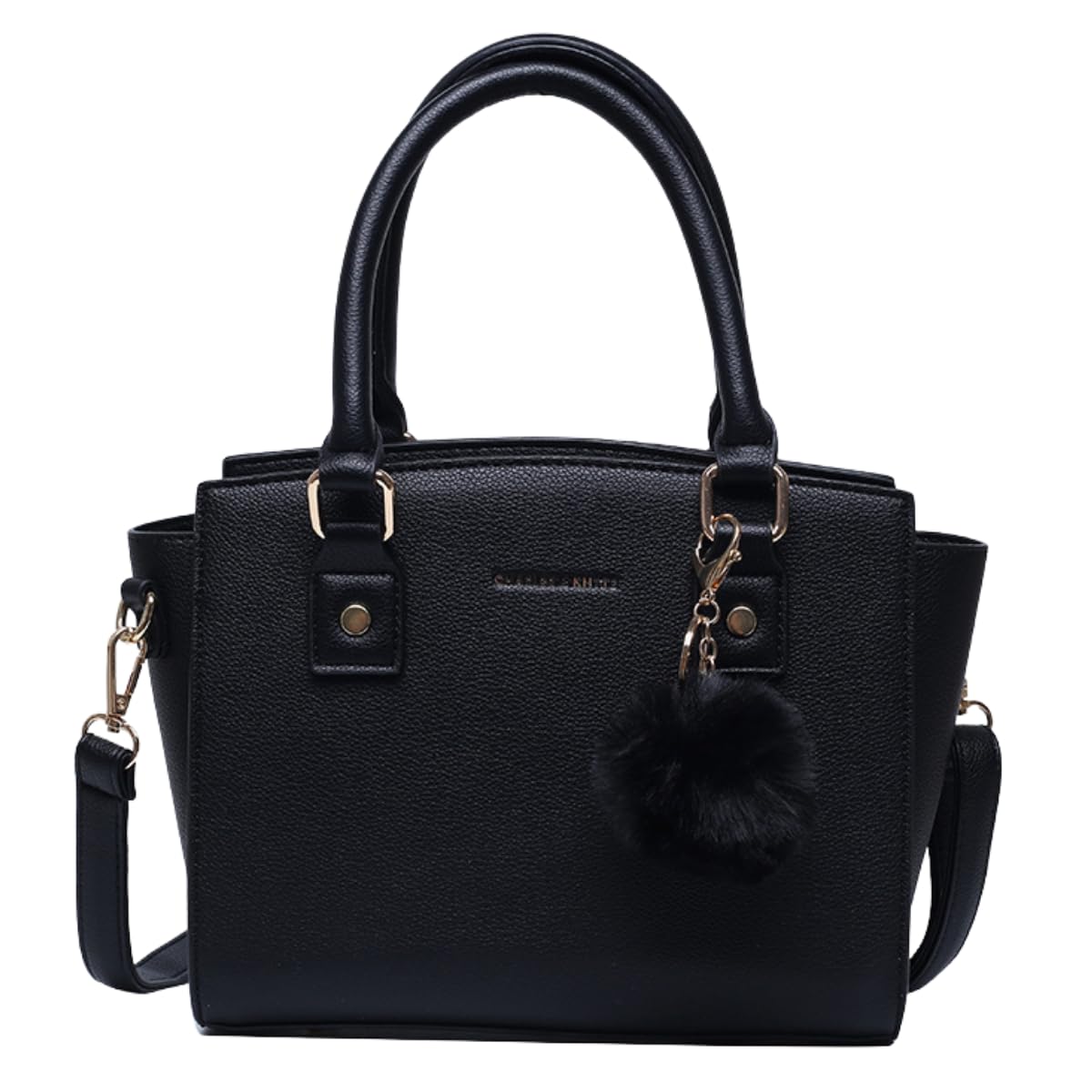 

Shoulder bag for for shoulder PU [SHARE ITEMS] women, crossbody, handbag, 2-way, commuting, stylish, bag, leather, cute, two-tone (black) чорний