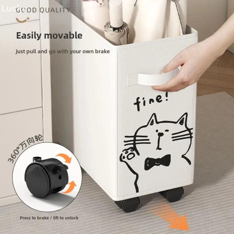 40cm Folding Laundry Basket Large Capacity Storage Box With Roller For Clothes Fitness Equipment Snack Toy Office Organizer Box