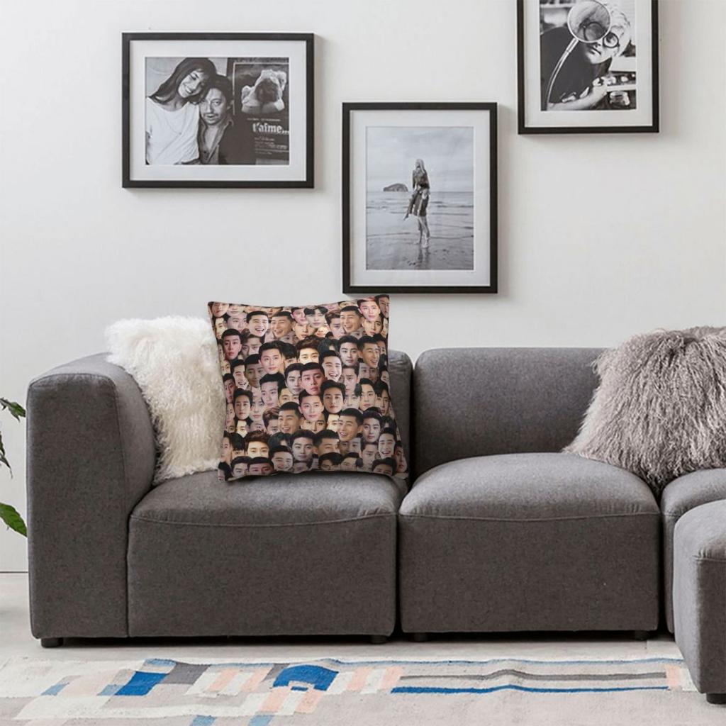 Itaewon Class Park Seo Joon Square Pillowcase Polyester Linen Velvet Pattern Zip Decor Throw Pillow Case Sofa Cushion Cover 18"