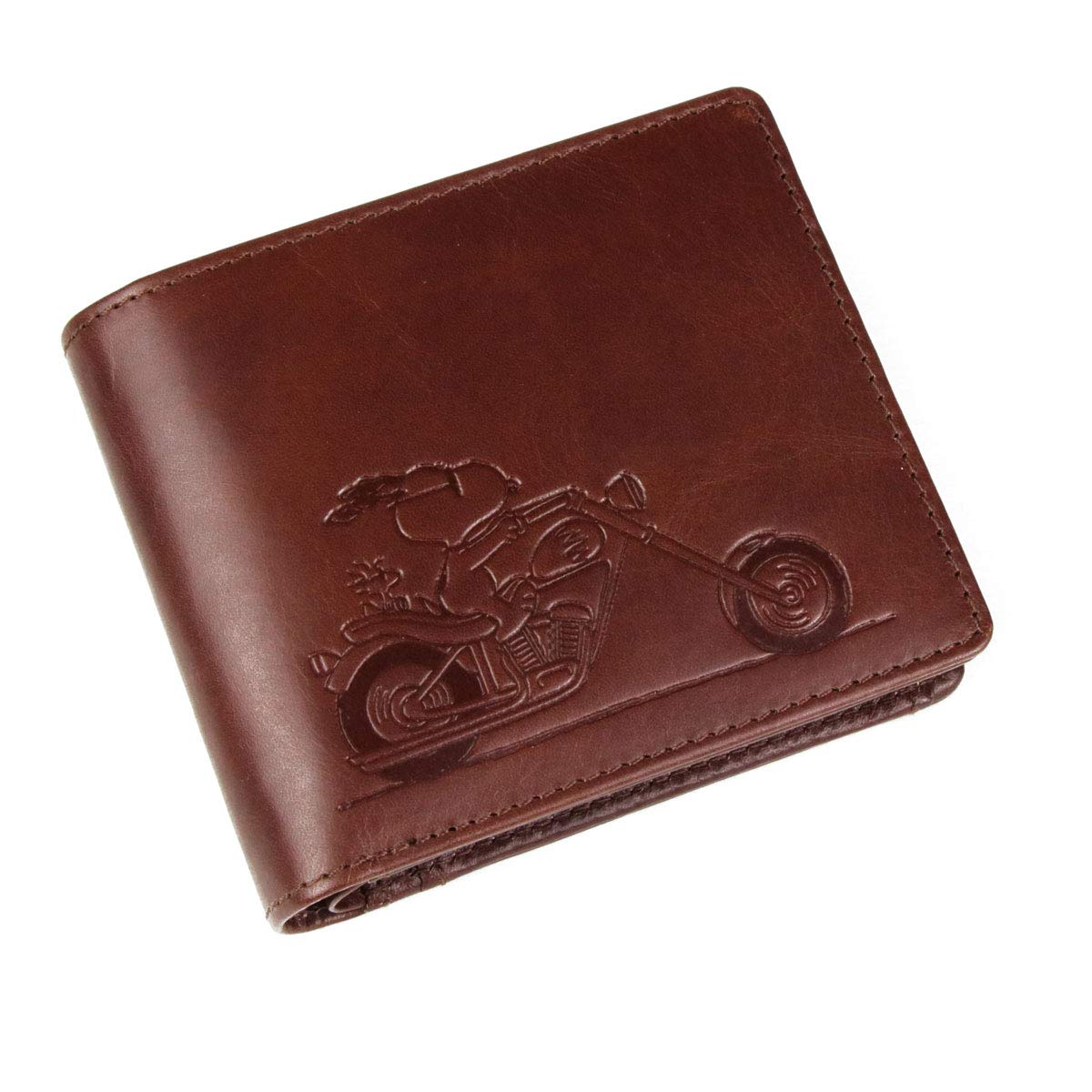 

PEANUTS Bifold Wallet with Coin Purse Coin Purse Half Wallet Unisex Genuine Leather Series [Peanuts] Box-type Men s Women s RIDER [73300] (BROWN)