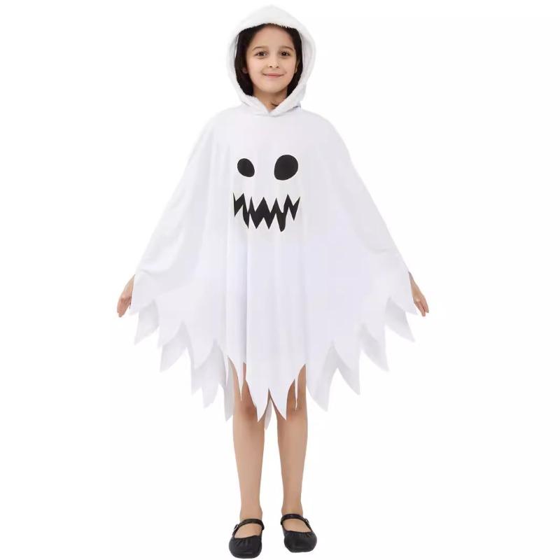 White luminous ghost cape cape halloween children's costume luminous grimace shawl party costume