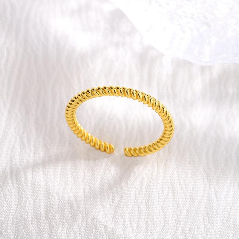 Women's Jewelry 925 Silver Fried Dough Twist Adjustable Rings For Women High Quality Accessories Prevent Allergy