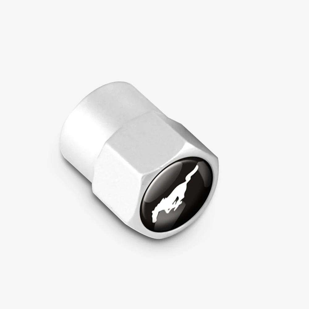 Car Sticker 2025 Hot 4Pcs Car Emblem Tire Valve Covers Dust Caps For Ford Mustang Shelby Edge Kuga Transit Fiesta Mondeo Ghia Fu