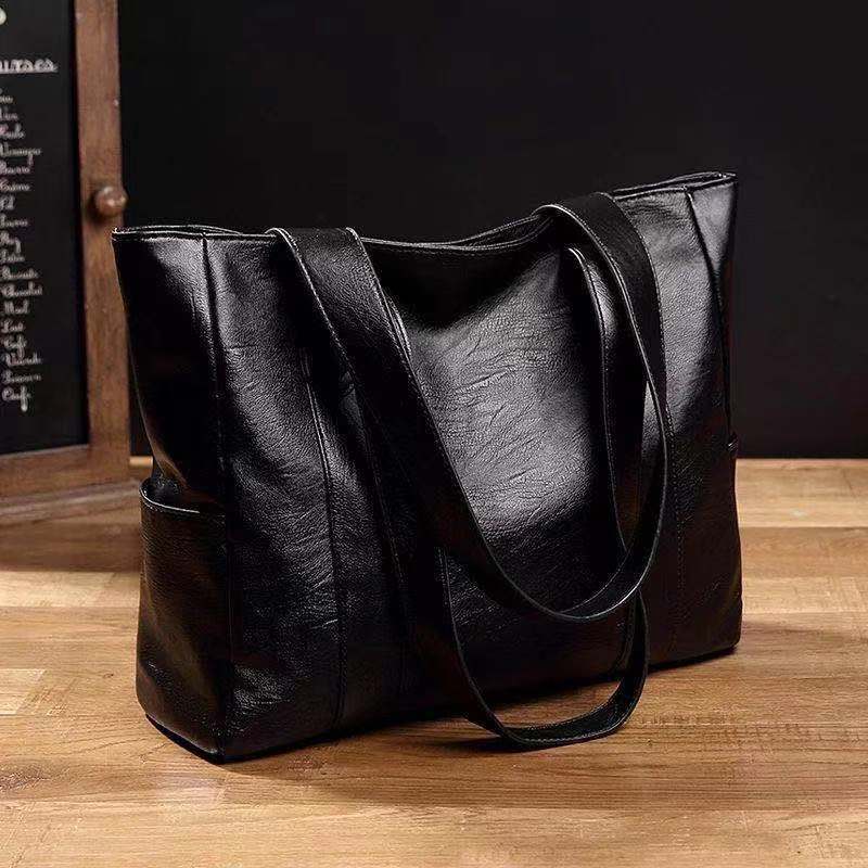 Big Soft Leather Bag Female New Tide Korean Version of Everything Simple Large Capacity Tote Single Shoulder Handbag