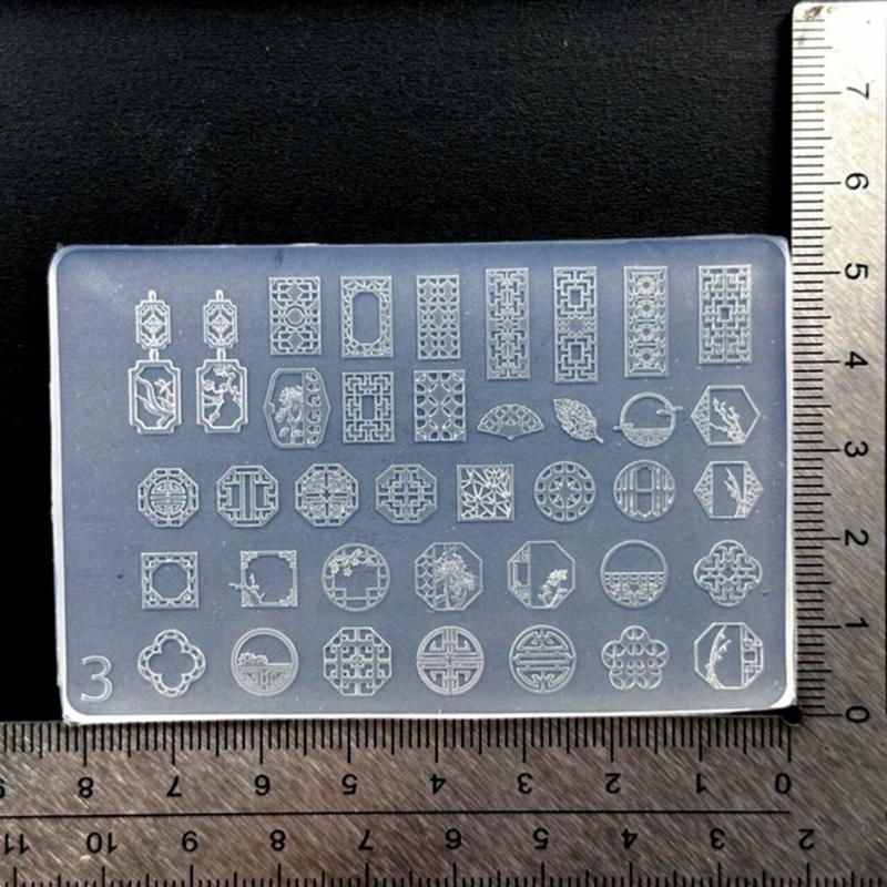 Nail Art Moulds Silicone Template Nail Designing Tool Flower Theme Silicone Handmade Molds for Manicure Creation