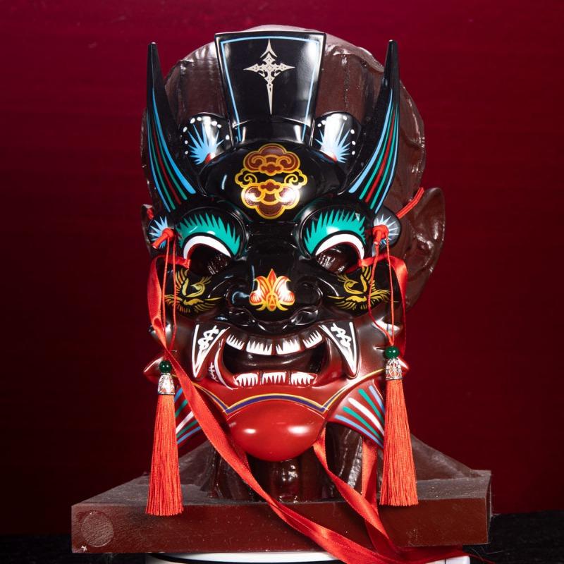 1PC Shengji New Handmade Painted Nuo Opera Mask, COS Wood Carving ABS Intangible Cultural Heritage Mask, Full Face Chinese Style Prop