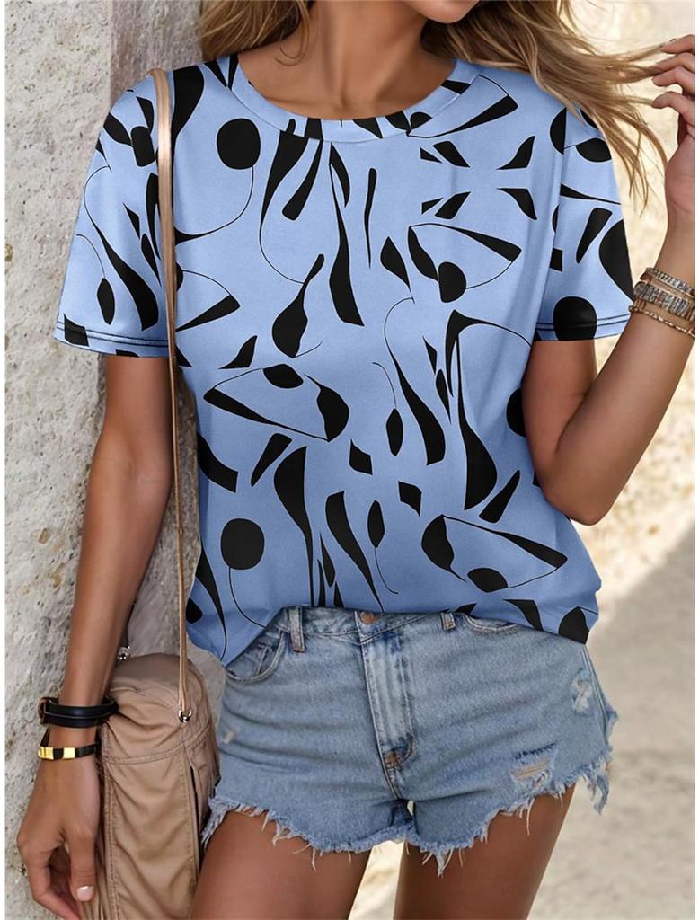 Women's T shirt Tee Graffiti Daily Weekend 3d Print Short Sleeve Fashion Crew Neck Tops Summer&Spring Harajuku t-shirt for girls