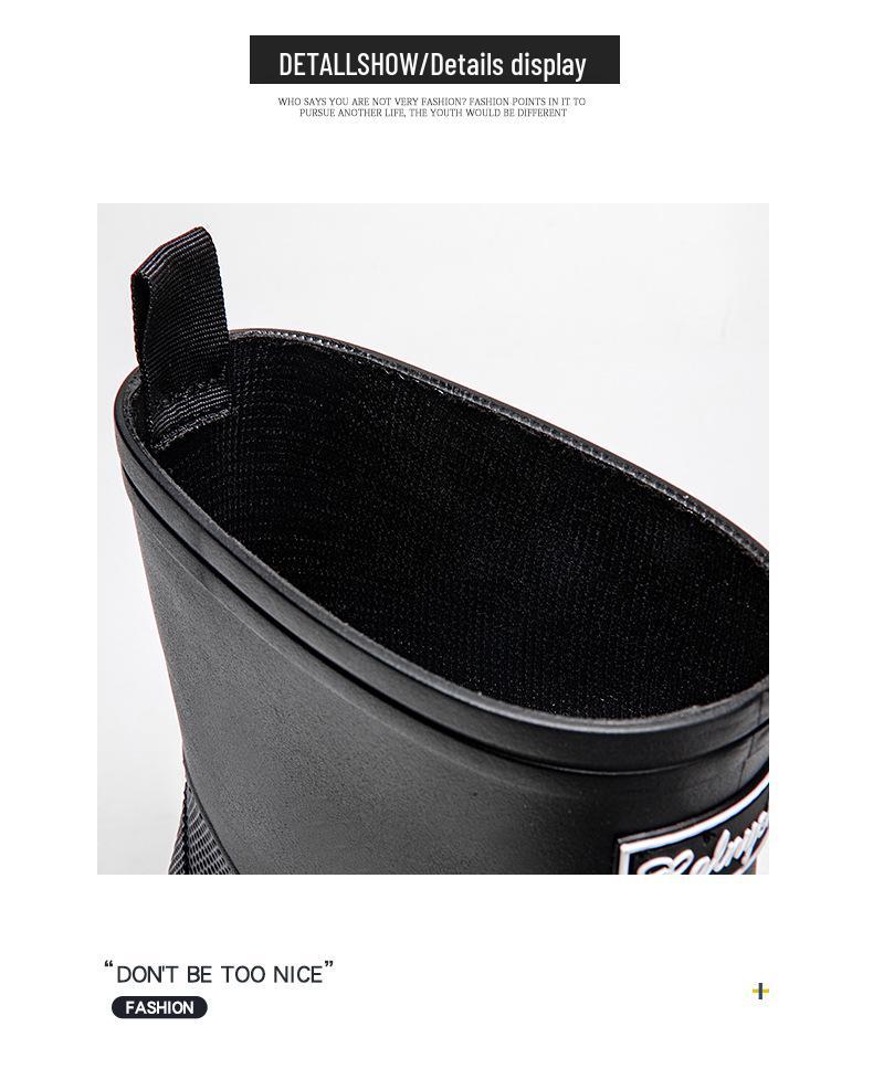 Men's Waterproof Non-slip Rain Boots - Durable, Eco-friendly PVC Ankle Overshoes for Outdoor Commuting