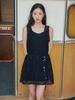OUEL Crochet Lace Mini Dress_Black