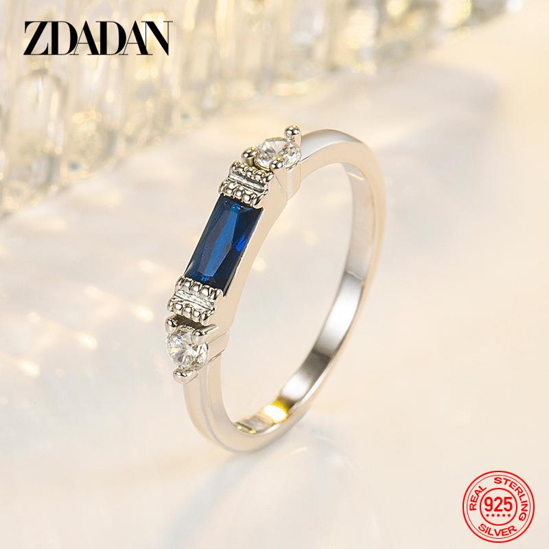 925 Sterling Silver 18K Gold Emerald Ring for Women Fashion Jewelry Accessories Gift