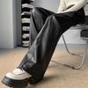 Leather Pants Women's New Straight and Thin Casual Pants Soft Leather Personalized Loose Wide-leg Pants Children Autumn and Winter