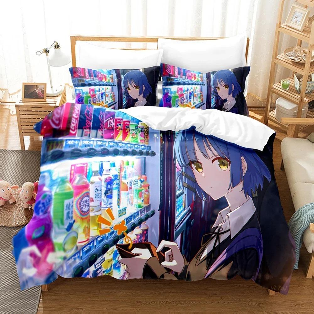 3D Anime Bocchi the rock Ložní soupravy Sada povlaku na přikrývku s povlakem na polštář Dvojlůžko Plná Velikost Queen King Ložní prádlo Domácí textil