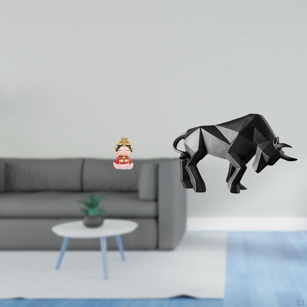 Resin Figurine Mother Bull Statue Collectible Sculpture Ornament for Birthday Gift Tabletop