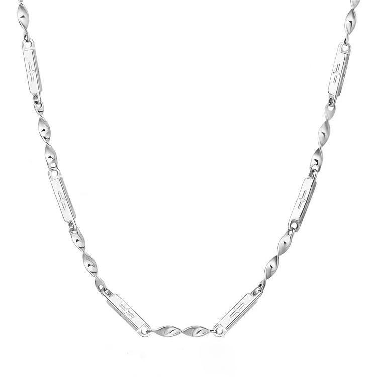 Mobius Bamboo Joint Titanium Steel Men's Necklace Non-Fading Jewelry Stainless Steel Autumn Winter Necklace Accessories Men's High-End Feel