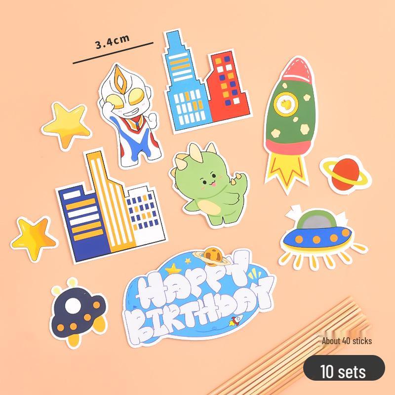 Dinosaur Superhero Cake Toppers for Boys' First Birthday Party Decorations