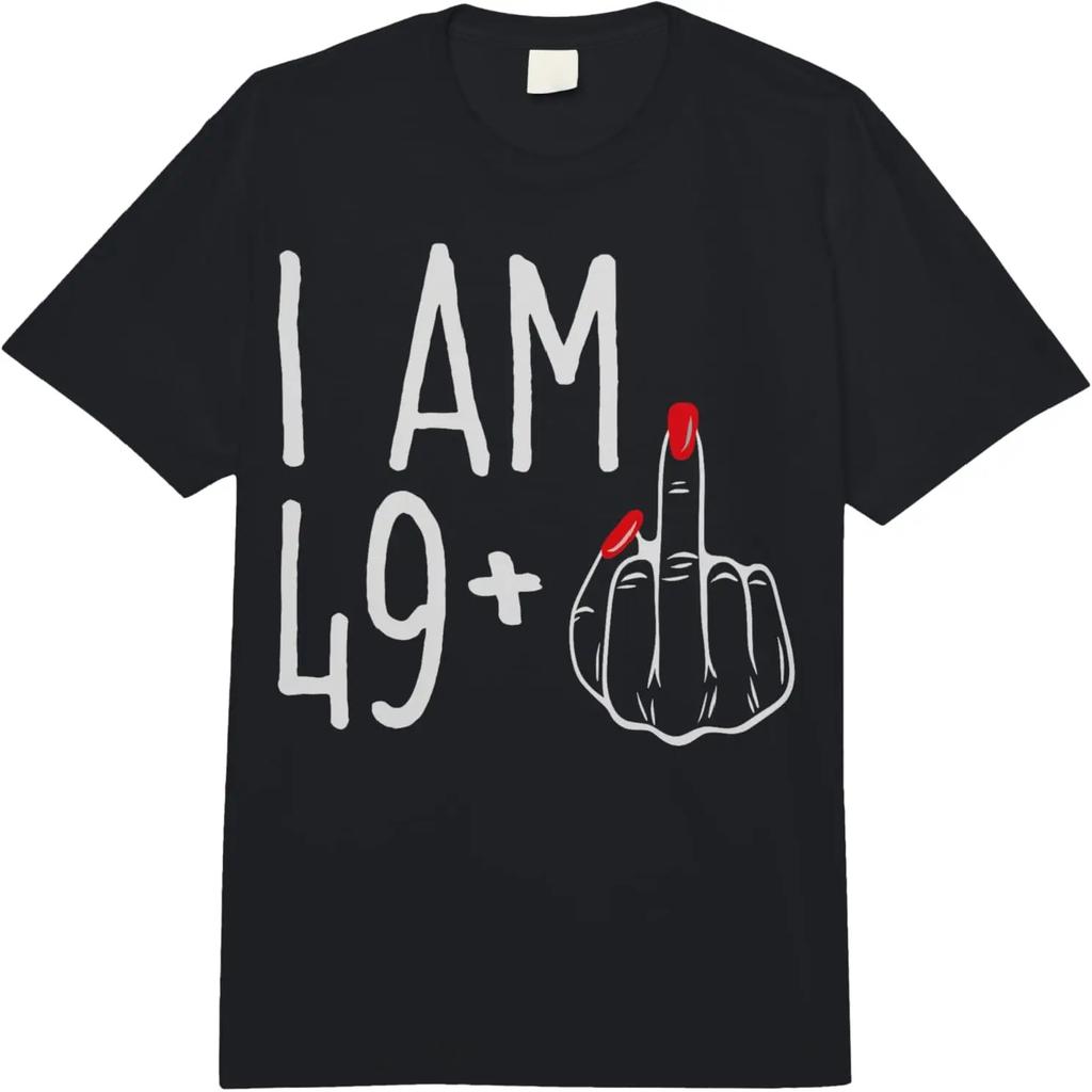 I Am 49 Plus 1 Middle Finger Funny 50th Women's Birthday Tee Comfort Colors Adult Heavyweight T-shirt