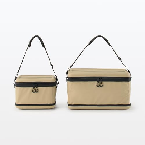 MUJI Foldable Soft Cooler Bag with Shoulder Strap, Beige, Approx. 28 X 22 X 19 Cm, 12L, 83832810