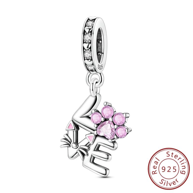 Real Copper Charms Luminous Firefly Butterfly Sunflower Pink Beads Fit Original Bracelet Women Birthday Diy Jewelry