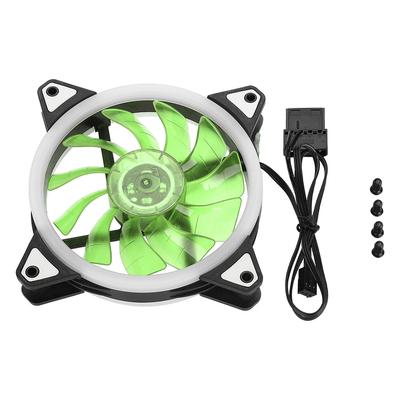 FANRS18 12V DC 120mm LED Case Fan Double Aperture Multi Interface Cooling Fan (Green)