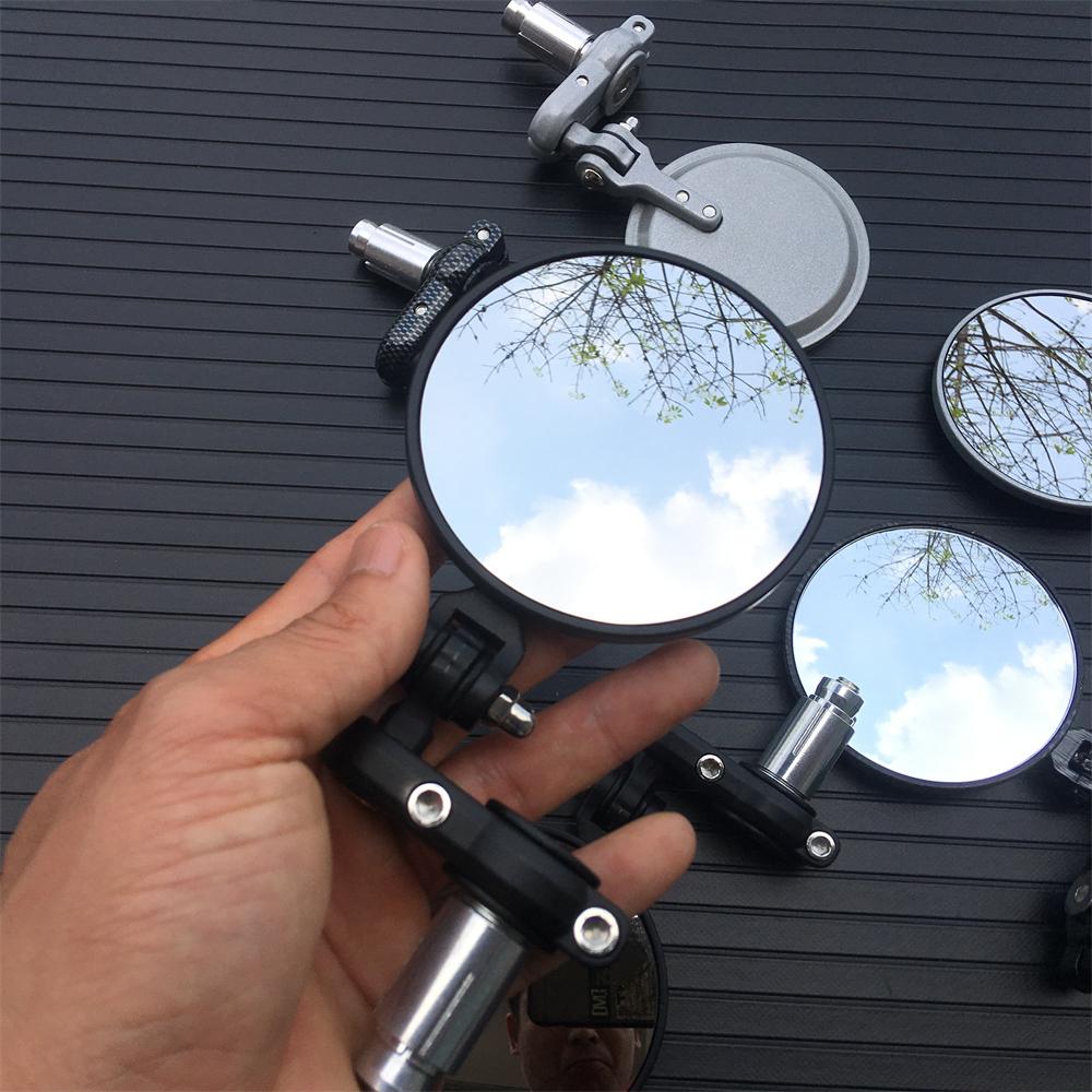 Foldable Motorcycle Rearview Handle Bar End Mirrors Moto Accessories 16-18mm Universal Motorbike Handlebar Round Convex Mirror