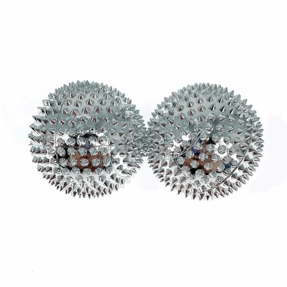 2Pcs ABS Hard Material Spiky Hand Roller Built-in Magnet Acupoint Massage Ball Office