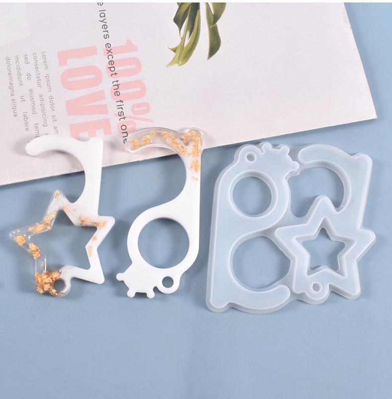 Poppy DIY Crystal Resin Hook & Star Crown Keychain Silicone Mold