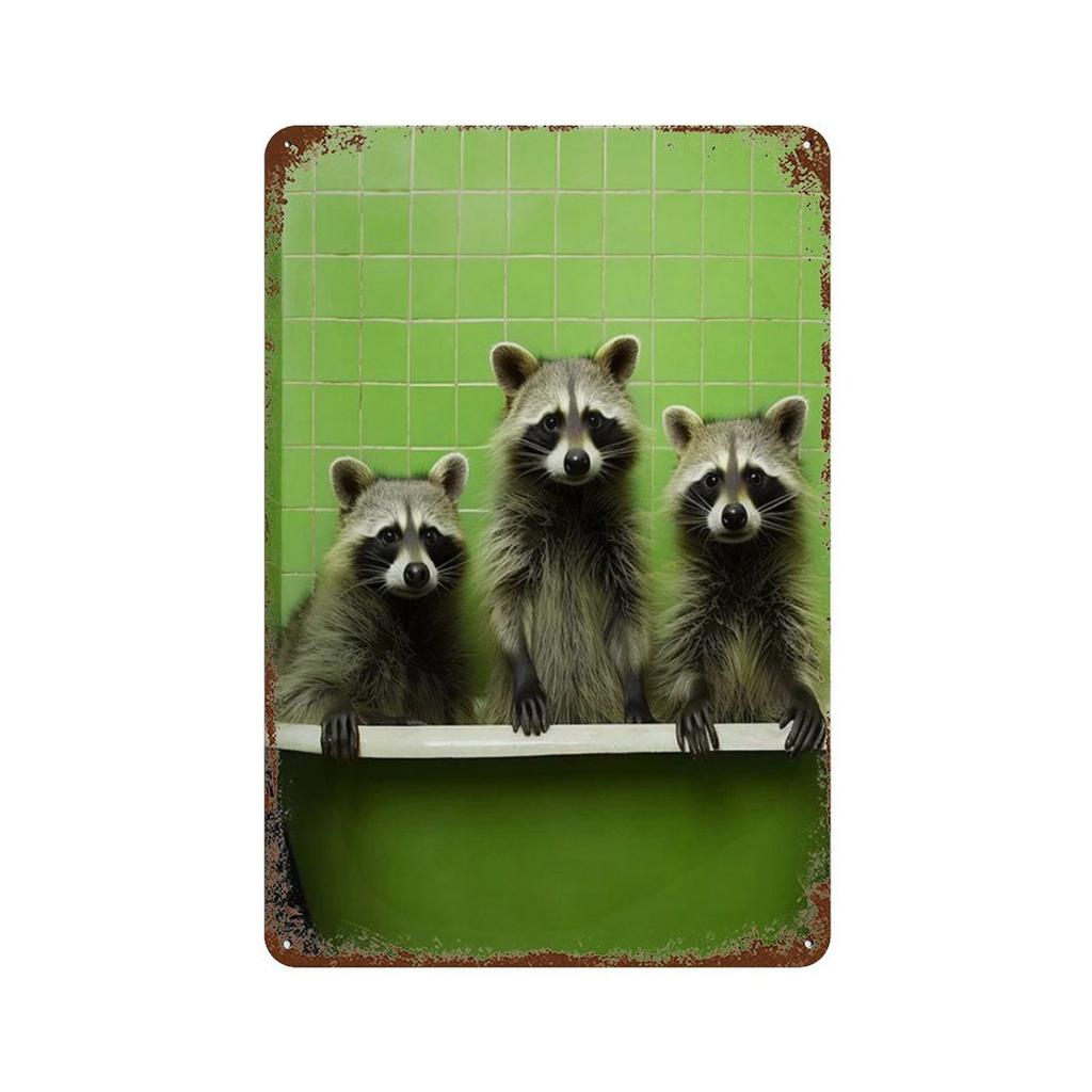 Funny Animals Toilet Metal Signs Decor Gorilla Elephant Cat Dog Wall Art Tin Sign Posters Picture for Bathroom